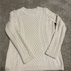 Elegant Cream Cable Knit Sweater